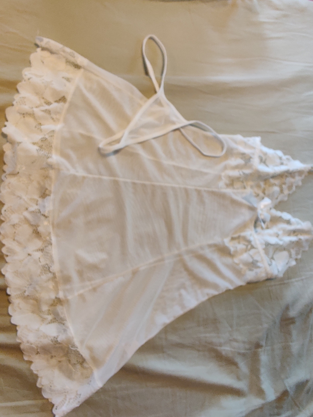 White Lace Trim Chemise Nightdress - Women Intimates